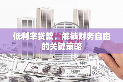 瑶海低利率贷款，解锁财务自由的关键策略