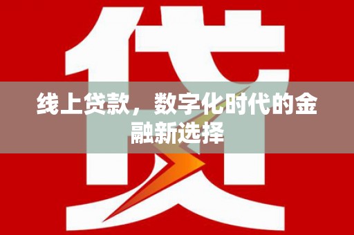 瑶海线上贷款，数字化时代的金融新选择