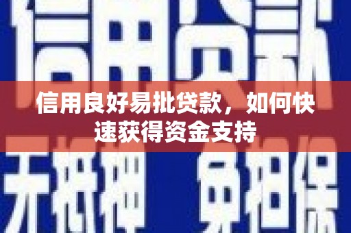 瑶海信用良好易批贷款，如何快速获得资金支持