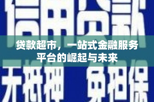 瑶海贷款超市，一站式金融服务平台的崛起与未来